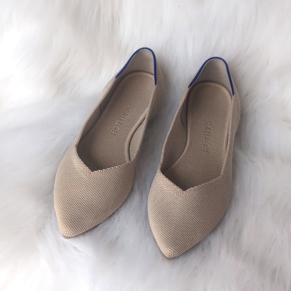 Rothy's The Point Flats In Ecru Beige Size 7.5 - Picture 4 of 16